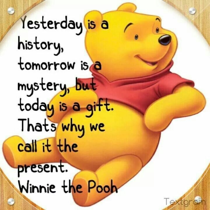 a winnie the pooh quote on a cell phone