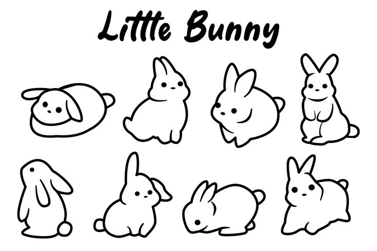 some little bunnies are sitting in the shape of rabbits