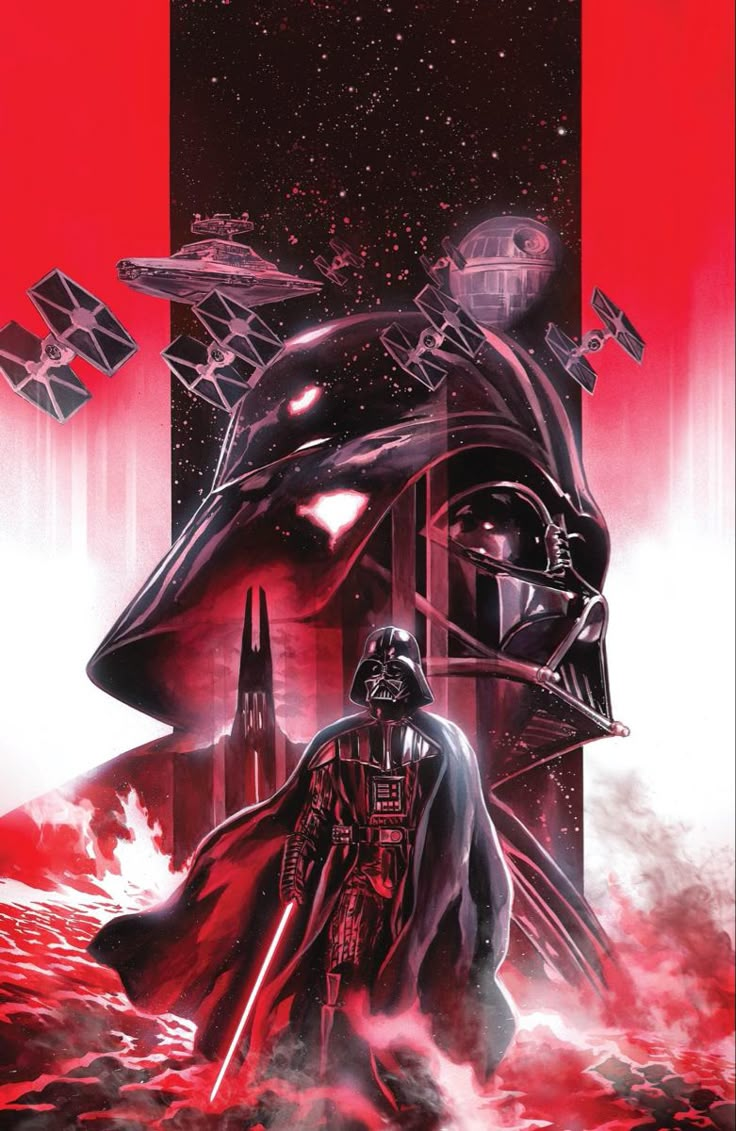 darth vader and his companions in star wars