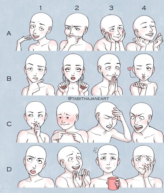 In Love Expression Drawing, Embarrased Expressions Reference, Anger Pose Reference, Flustered Expression Reference, Cartoon Reference Poses, Excited Expression, Facial Expressions Drawing, Expression Sheet, Drawing Face Expressions