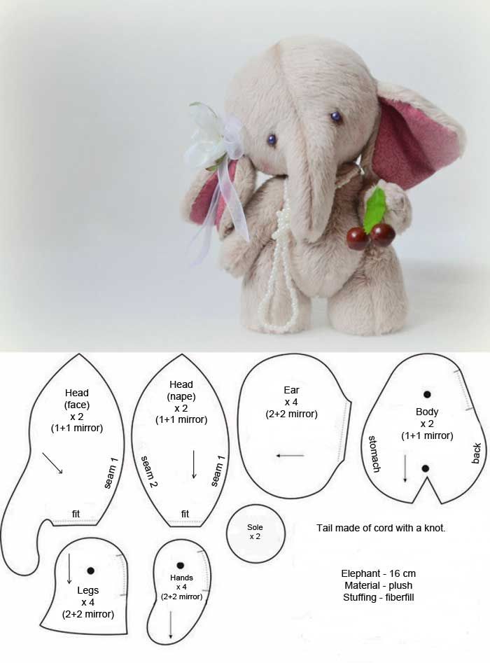 an elephant is shown with the measurements for it's ears