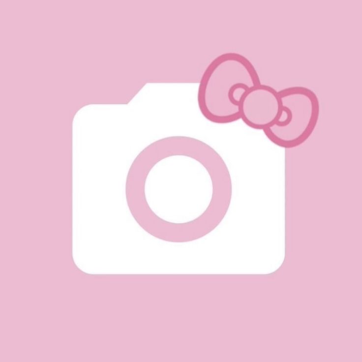 a pink hello kitty wallpaper with a camera