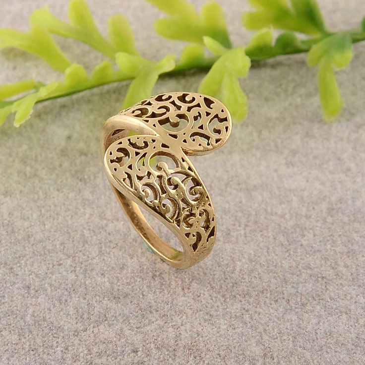 Open Gold Filigree Band Ring, 14K Gold Ring, Boho Ring, Adjustable Ring, Engagement Rings, Statement Ring, silver Ring, Gifts for Her, boho *Handmade item *Dispatches from a small business in India *Materials         :-   Brass, 925 sterling Silver *Band colour    :-   Gold, Silver *Style                 :-    minimalist *Can be personalized Product Description:-    SIZE           :-    All Size Are Available. Choose From Variation. METAL           :-    Brass OR 925 sterling silver (  Nickel Free ) METAL          :-    All Metal Are Available. Choose From Variation. Ring can be customized on request and Metal can be made to any Metal ( as Brass, silver ) you want. If You Need Faster Shipping, Please Contact us Please Make Sure to Include The Correct Address During Before Order. You Can re Brass Rings With Intricate Design For Gift, Bohemian Gold Filigree Ring For Wedding, Anniversary Brass Rings With Intricate Design, Gold Bohemian Filigree Rings, Gold Bohemian Filigree Wedding Ring, Bohemian Gold Filigree Wedding Ring, Bohemian Gold Filigree Rings, Filigree Toe Ring Jewelry, Adjustable Bohemian Engraved Ring With Intricate Design