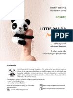 a hand holding a stuffed panda bear in it's right hand with the caption little panda an adult beginner guide