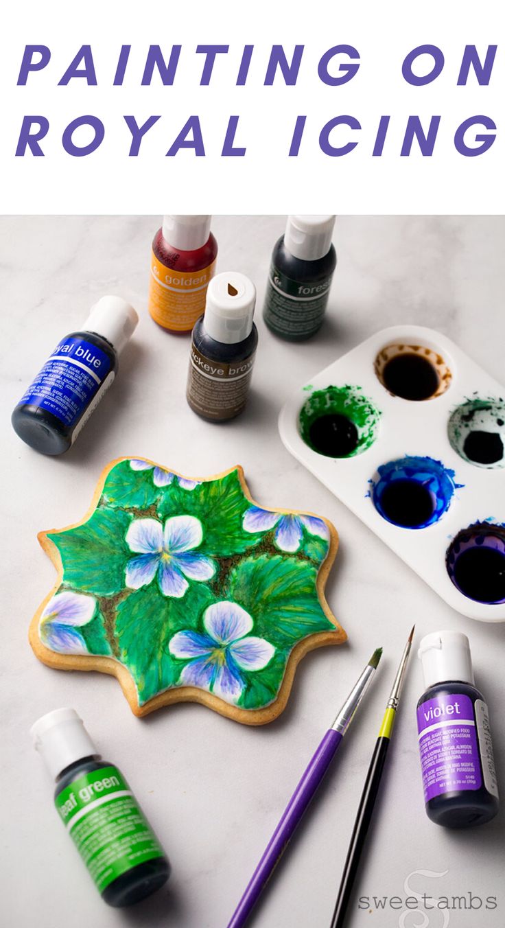 painting on royal icing is an easy and fun way to learn how to paint flowers