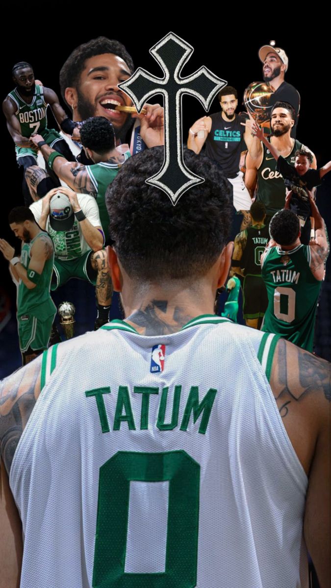 the back of a basketball player with tattoos on his head and cross in front of him