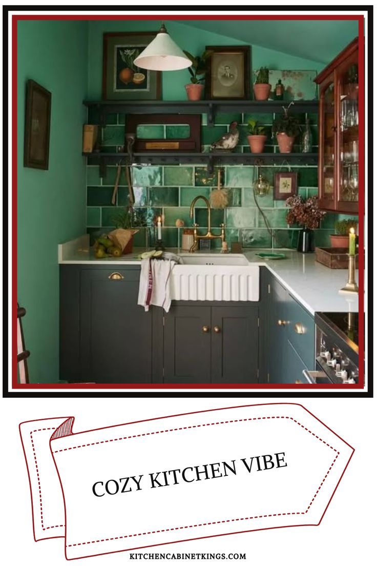 Cozy Kitchen Vibe Kitchen Cabinet Kings, Online Kitchen Cabinets, Kitchen Lamps, Kitchen Cabinet Colors, Kitchen Cabinets In Bathroom, Cabinet Colors, Breakfast Nook, Kitchen Renovation, Small Kitchen