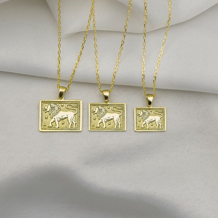 10k 14k Solid Gold Leo Zodiac Signs Necklace - Dainty Zodiac Jewelry - Rose Gold Zodiac Coin Pendant -Best Birthday Gift - By uluer * Pendant Gold Kt: 10 K (417) or 14 K (585) * The pendant is available in 3 sizes * Material: Solid Gold, Real Gold (Not Gold Plated Or Not Gold Filled ) * The chains used in the 10-carat pendant are also 14-carat * Dimension: * Small Size : height 13,5 mm x width 15 mm * Medium Size: height 15,5 mm x width 17,5 mm * Large Size: height 17,5 mm x width 20 mm * In the Anniversary Gold Plated Zodiac Sign Jewelry, Symbolic Zodiac Sign Jewelry For Birthday, Symbolic Zodiac Sign Jewelry For Birthdays, Gold Zodiac Sign Jewelry For Anniversary, Gold Zodiac Sign Necklaces For Birthday, Gold Zodiac Sign Necklaces For Birthdays, Rose Gold Zodiac Sign Jewelry For Gift, Symbolic Gold Jewelry For Birthday Gift, 14k Gold Zodiac Sign Jewelry