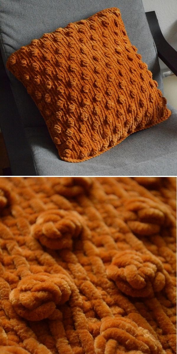 two different pictures of pillows on a couch