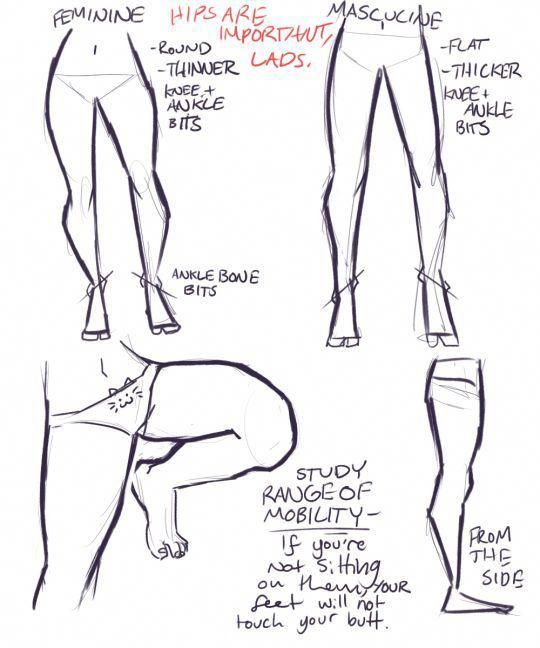 an image of how to draw legs and feet