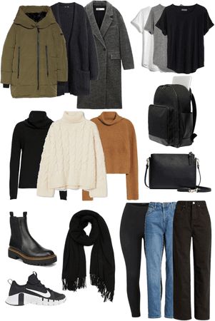 Ultra Light Packing List Outfit | ShopLook Casual Christmas Lunch Outfit, Tourist Winter Outfit, Scandinavian Autumn Fashion, Europe Winter Travel Outfits, Outfits Invierno Juvenil Frio Casual, Outfits Invierno Frio, Scotland Travel Outfits, Winter Europe Travel Outfits, Winter Capsule Wardrobe Travel