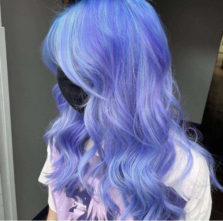 Periwinkle And Purple Hair, Purple And Periwinkle Hair, Light Blue Purple Hair, Blue Lavender Hair, Twyla Restyle, Periwinkle Hair Color, Periwinkle Blue Hair, Purple Hair Light, Hair Color Ideas Bright