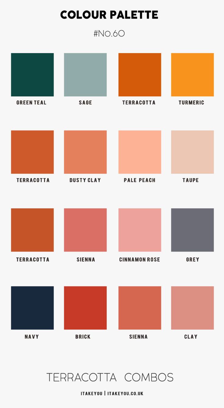 the color palette for terracotta combos