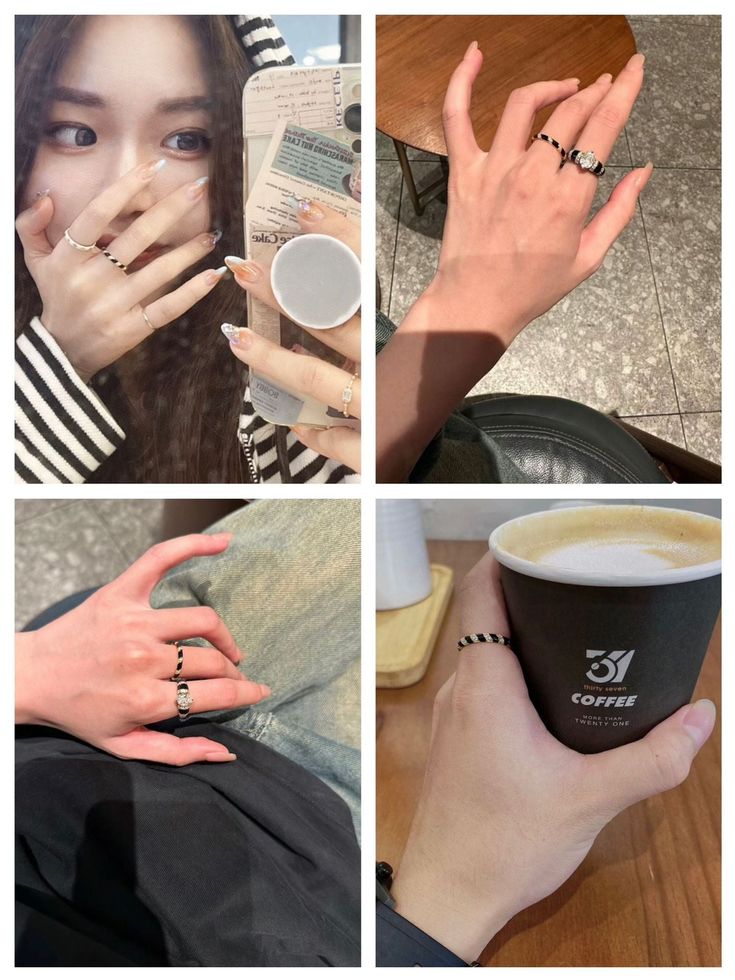 Product Details: Material: 925 sterling silver Size: Ring height 2mm Weight: 1.2g each Enamel Rings, Elegant Aesthetic, Enamel Ring, Swarovski Pearls, Recycled Gold, Smokey Quartz, Keep Jewelry, Recycled Sterling Silver, Exquisite Jewelry