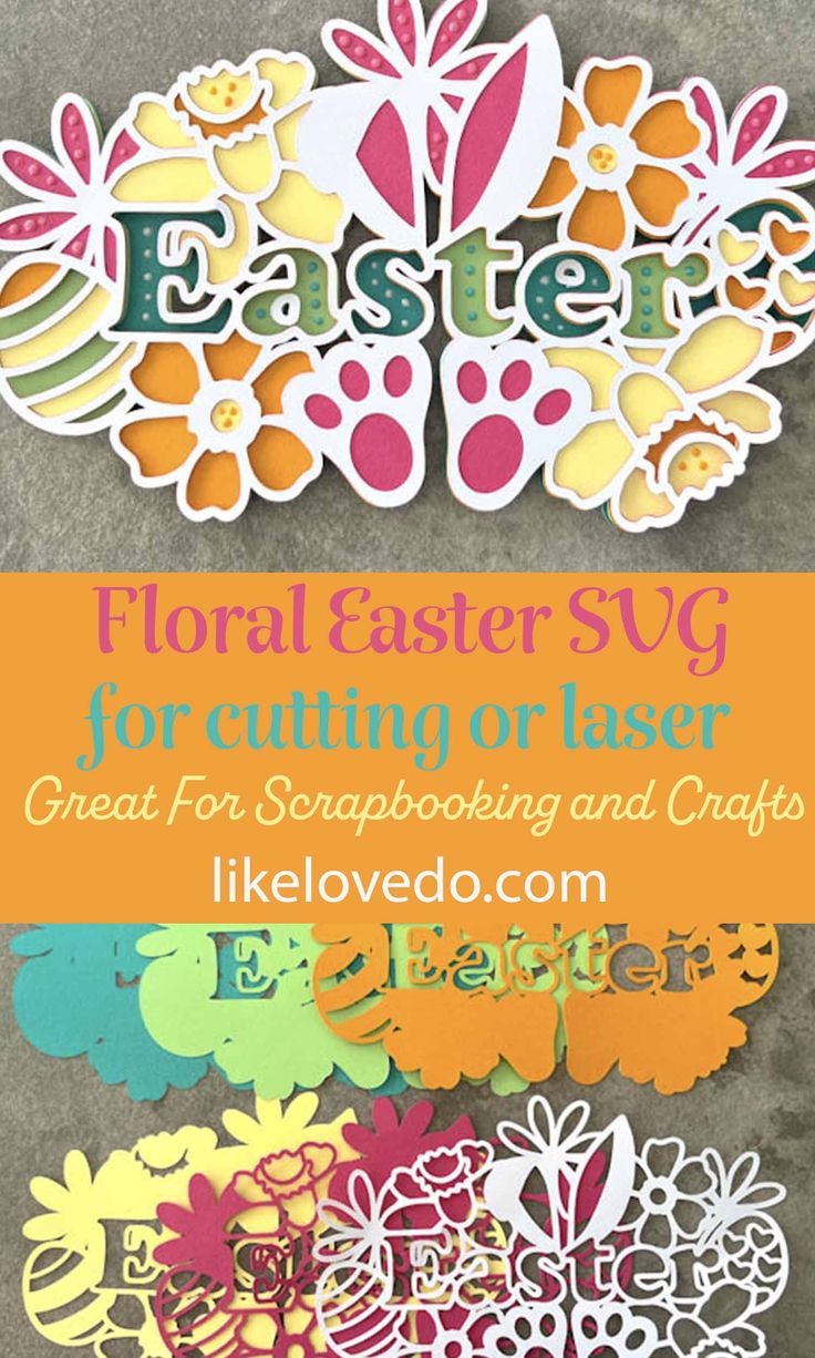 an easter card with flowers and the words floral easter svg for cutting or laser