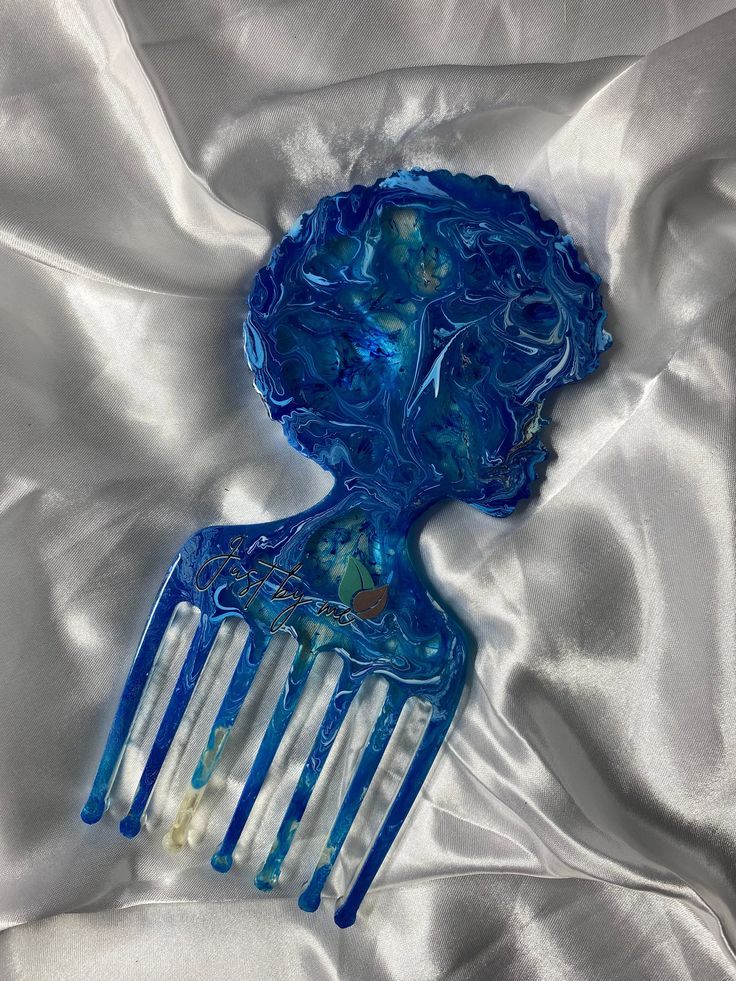 1 of 1 Handmade resin Afro hair comb Blue Afro, Afro Comb, Grease Hairstyles, I Love Being Black, Interesting Products, Curls Hairstyles, Luscious Hair, Blue Magic, Afrocentric Art