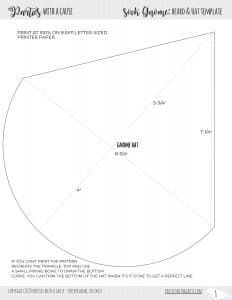 an image of the back side of a sewing pattern for a round tablecloth with measurements