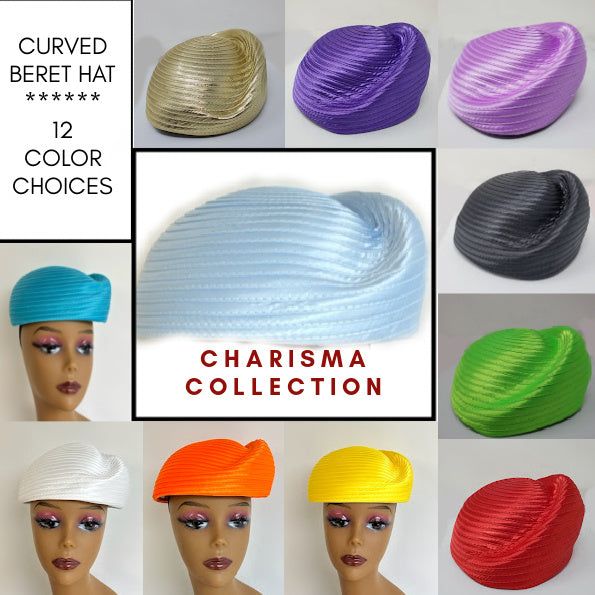 The Charisma Collection Style: FAM437 Fashionable Curved Beret Dressy Hat Fabulous Coordinating Hat Lots of Color Choices! Call for Group Orders, 929-600-1826 Church Lady Hats, Classy Hats, Dressy Hats, Dress With Lace Trim, Cardigan Style, Fancy Hats, Church Hats, Lace Cardigan, Dressy Dresses