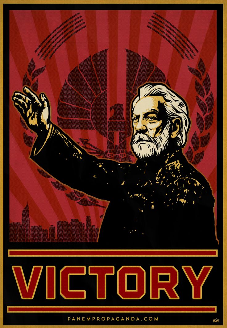 an old propaganda poster with a man holding his hand up in the air and pointing to victory