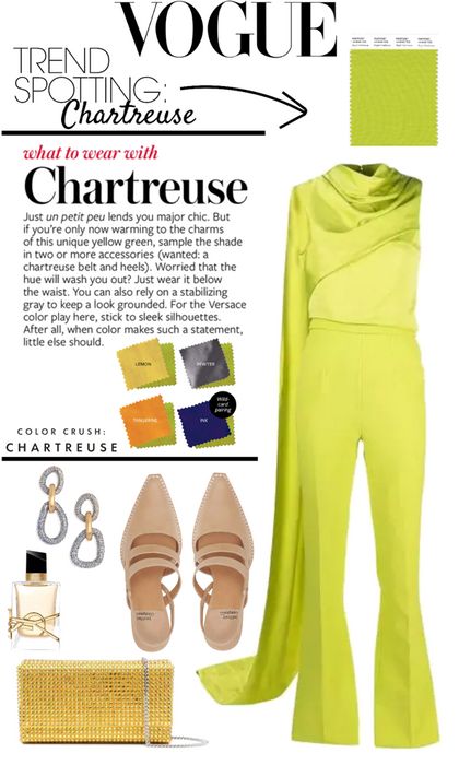 Daring Colors: Chartreuse | The Oscars Outfit | ShopLook Chartreuse Fall Outfit, What To Wear With Chartreuse, Chartreuse Shoes Outfit, Chartreuse Bag Outfit, Chartreuse Outfit Color Combinations, Elegant Chic Aesthetic, Chartreuse Outfit, Oscars Outfit, Black And Silver Outfits