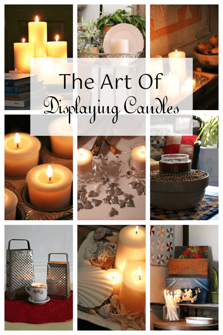 the art of candlelight candles is featured in this collage with many different images