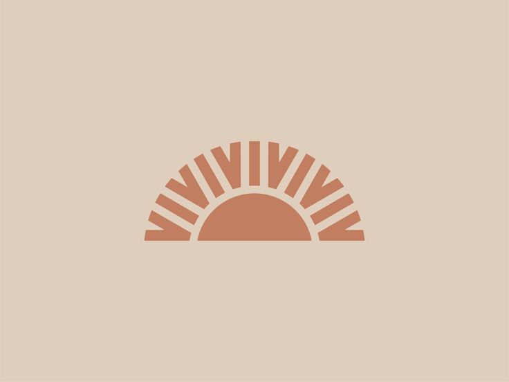 the sun is setting on top of a tan background with an orange and brown border