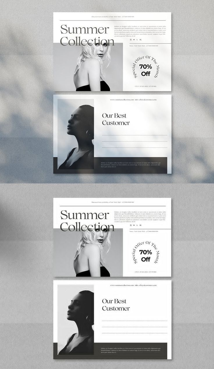 three different banners with the words summer collection written in black and white, on top of each