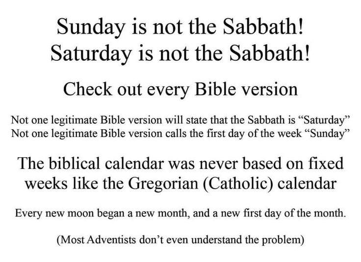 an image of the biblical calendar for sunday is not the sabath saturday is not the sabath check out every bible version