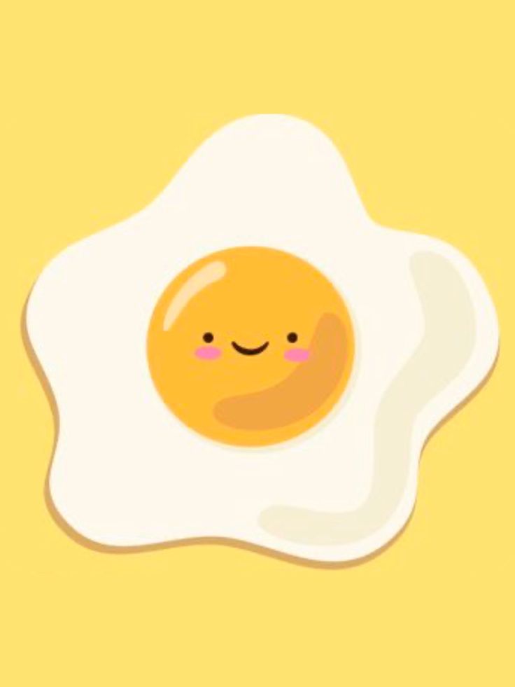 an egg with a smile on it's face is sitting in the middle of a yellow background