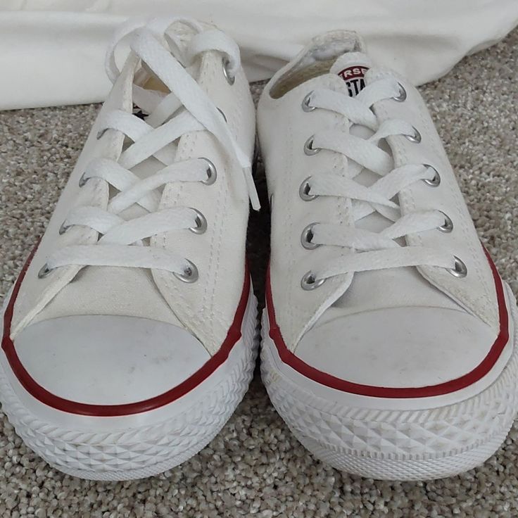 Converse All Star Sneakers White For (Big Boys) Nwot White Low-top Canvas Shoes For School, White Converse Canvas Shoes For School, Sporty White Canvas Shoes For School, Converse Lace-up Sneakers For School, All Star Sneakers, Shoes Converse, Converse White, Kids Converse, Star Sneakers