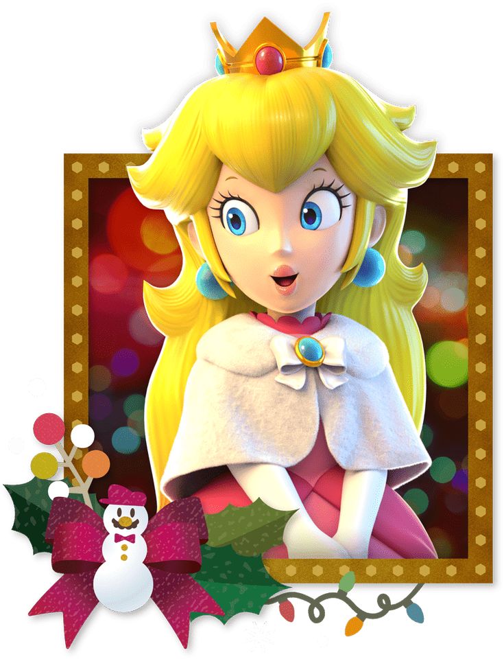 an image of a princess with a snowman in front of her and christmas decorations around her