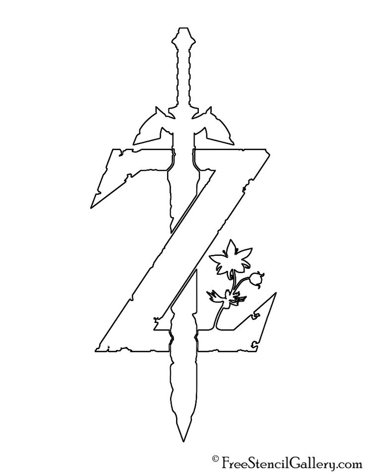 a black and white drawing of the letter z