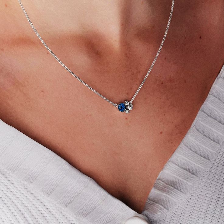 14k Blue Sapphire Diamond Necklace, Cluster Necklace Gemstone, Birthstone Necklace, 14k Solid Gold, Real/Natural Sapphire, Bridal Necklace Gold: Made in 14k Solid Gold Jewelry Specification: ✦ Stone 1: Natural Blue Sapphire ✦ Cut: Round  ✦ Carat: 0.35 Cts ✦ Color: Blue ✦ Stone 2: Natural Diamond ✦ Cut: Round  ✦ Carat: 0.20 Cts ✦ Color: G-H ✦ Clarity: VS1 ✦ or Stone 2: Lab-Grown Diamond  ✦ Color: E-F ✦ Clarity: VVS1 <> Customization option: The ring can also be made in 18k and 10k Gold please message me to know more details.  Shipping: We offer free shipping worldwide. Each item can be tracked through the tracking link. than natural diamonds. Cluster Necklace Gemstone, Sapphire Gemstone Round Necklace, Fine Jewelry Sapphire Birthstone Gemstones, Round Sapphire Gemstone Necklace, Sapphire Gemstone Necklace With Round Cut, Blue Birthstone Gemstones For Fine Jewelry, Blue Gemstone Birthstone Pendant Necklace, Blue Gemstone Pendant Birthstone Necklace, Sapphire Birthstone Necklace In Sterling Silver