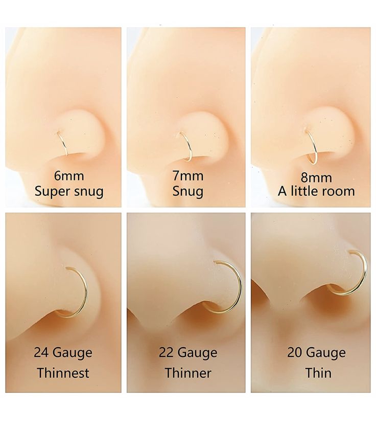 four different types of piercings are shown in this image, and there is no description on