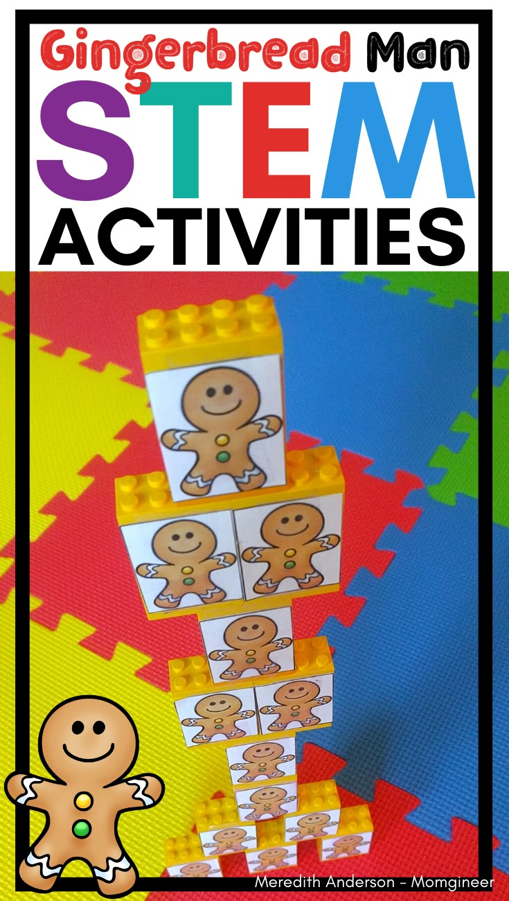 Gingerbread Man Stem Kindergarten, Elf Toddler Activities, Gingerbread Man Stem Activities, Gingerbread Process Art Preschool, Gingerbread Stem Kindergarten, 5 Little Gingerbread Men, Ginger Bread Activity For Kids, Gingerbread Theme Toddlers, Gingerbread Lesson Plans For Toddlers