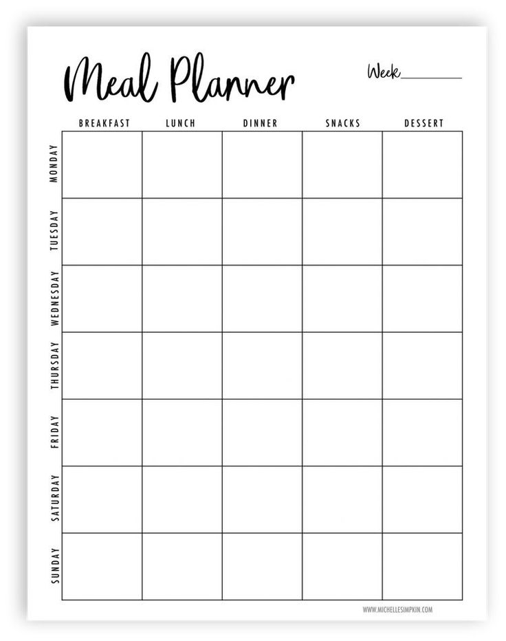 a printable meal planner with the words meal planner written in black ink on it