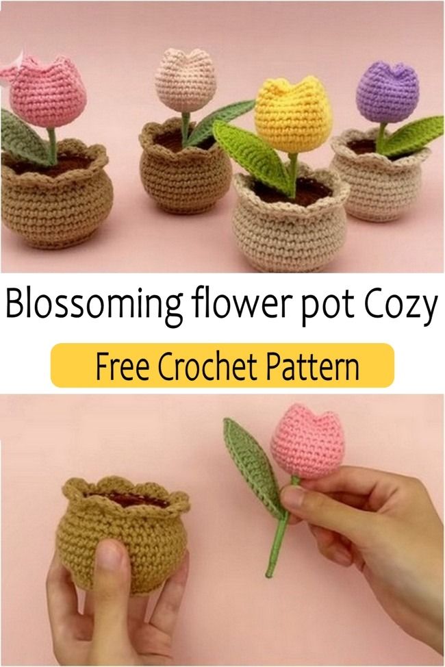 Crochet Flower Pot Crochet Market Ideas, Crochet Flower Pot, Crochet Charms, Crochet Making, Crochet Small Flower, Crochet Plants, Quick Crochet Projects, Indoor Greenery, Crochet Flowers Easy