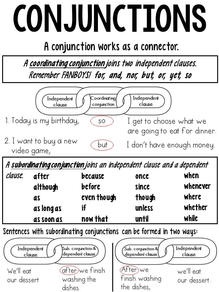 the worksheet for conjunctions is shown in black and white with red writing