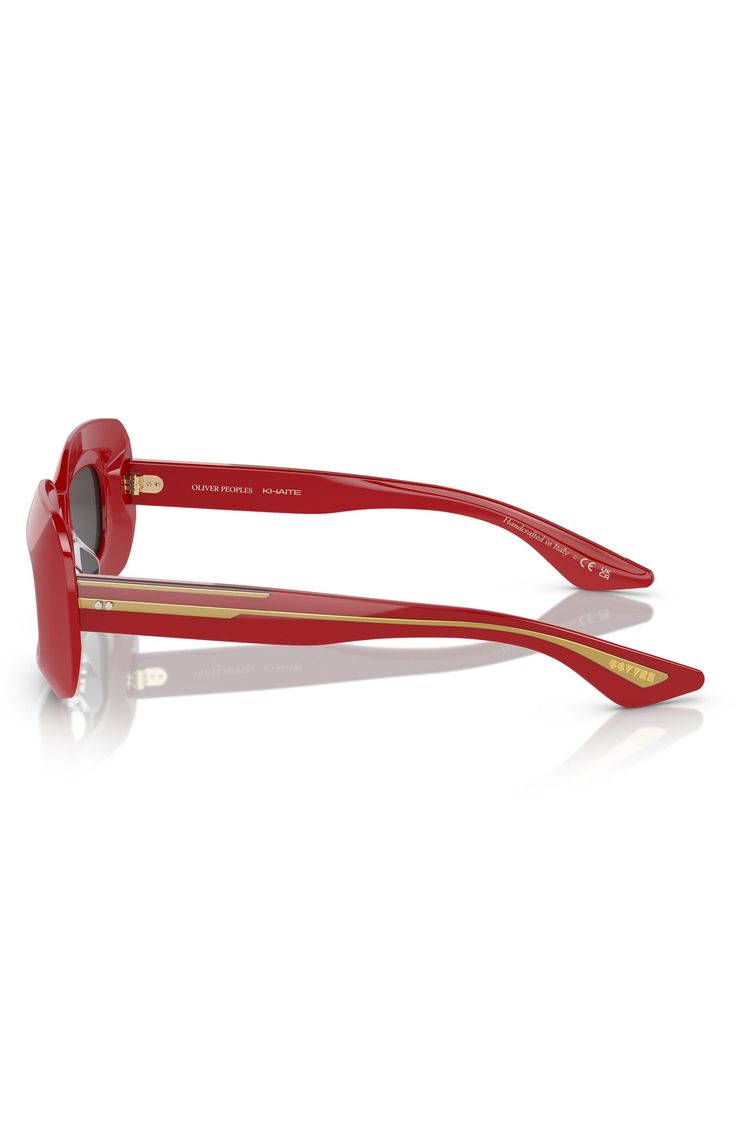 Indelible design elevates sleek square-shaped sunglasses that are sure to turn heads. 49mm lens width; 23mm bridge width; 145mm temple length 100% UV protection Acetate Made in Italy Luxury Red Square Frame Sunglasses, Red Acetate Sunglasses With Gradient Lenses, Classic Red Sunglasses With Mirrored Lenses, Red Acetate Sunglasses With Polarized Lenses, Shaped Sunglasses, Havana Brown, Oliver Peoples, Sunglass Frames, Square Frames