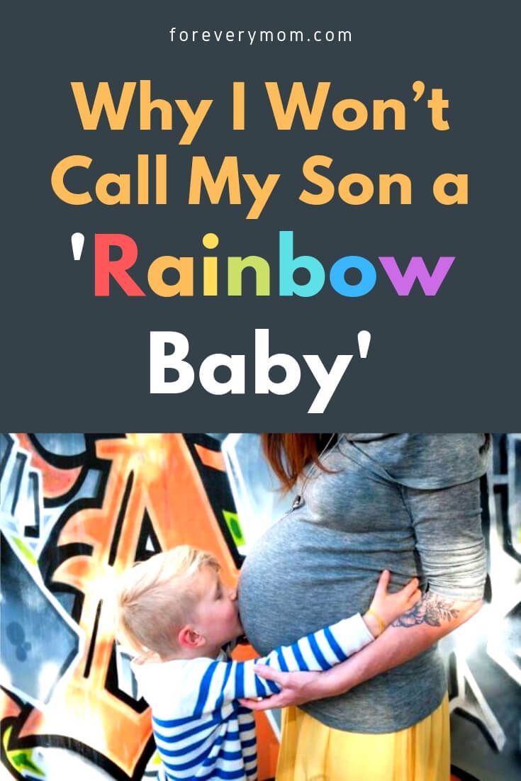 a woman holding a baby in her arms with the words why i won't call my son a rainbow baby