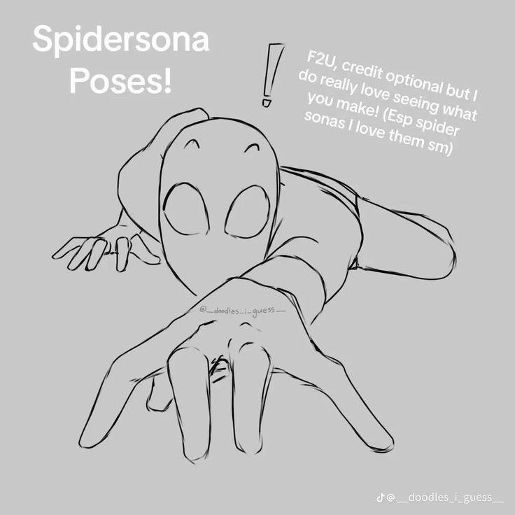 a drawing of someones hand with the caption spidersona poses