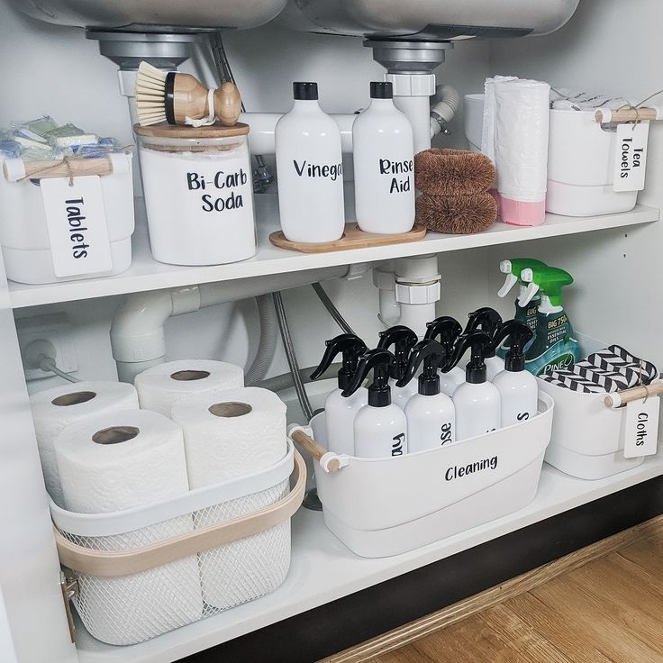 the shelves are filled with toilet paper and other bathroom items, including rolls of toilet paper