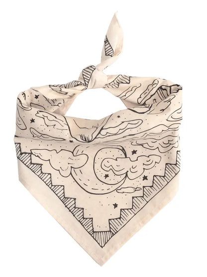 Off White Background, Cotton Bandanas, Bandana Scarf, Hand Screen Printed, The Desert, Dog Bandana, Bandanas, Head Wraps, Hair Ties