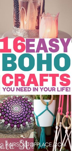 the words, 16 easy boho crafts you need in your life