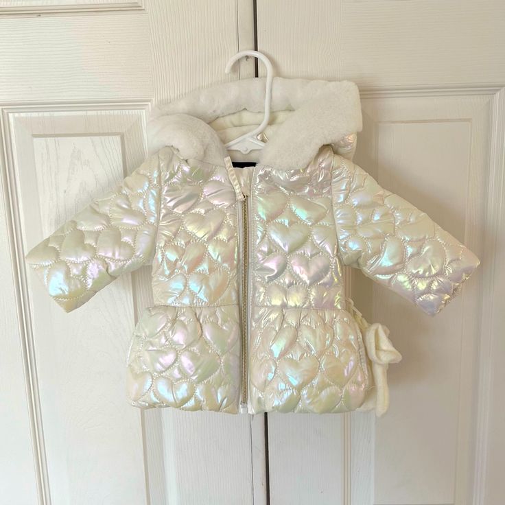 This Jacket Is Brand New, Very Soft And In Great Condition With No Damage. Comes With Mittens. Let Me Know If You Have Any Questions Cute Fitted Winter Outerwear, Cute Fitted Outerwear For Winter, Cute Fitted Hooded Outerwear, Girls Jacket, Kids Jacket, Let Me Know, 6 Months, Puffer, Jackets & Coats