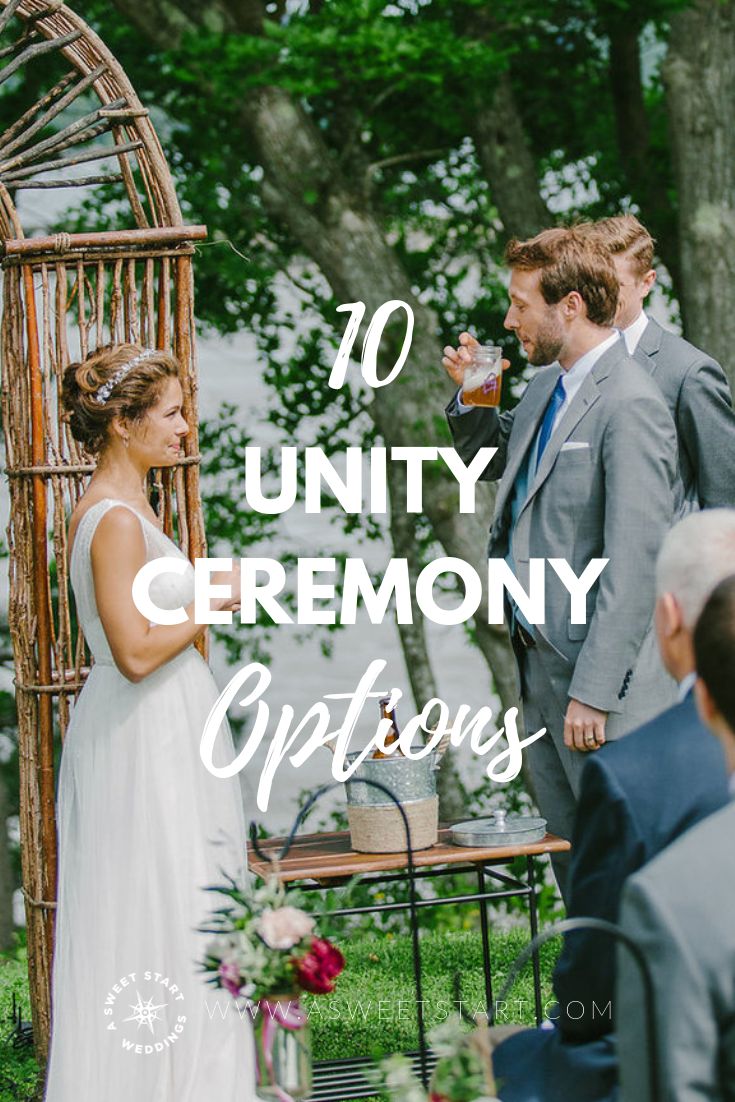 a man and woman standing next to each other in front of a gazebo with text overlay that reads, 10 untidy ceremony options