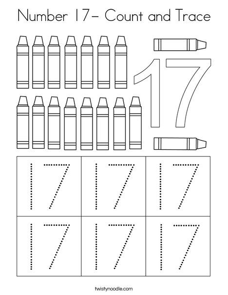 the number seven count and trace worksheet for numbers 1 - 7, including one letter