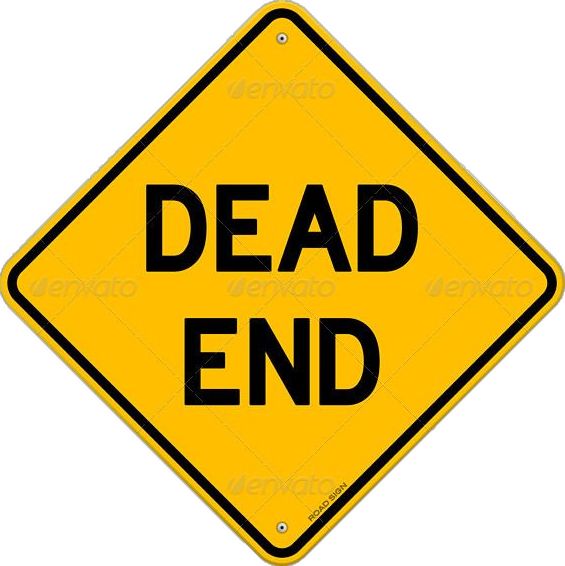 a yellow dead end sign on a white background - stock photo - images and clippings