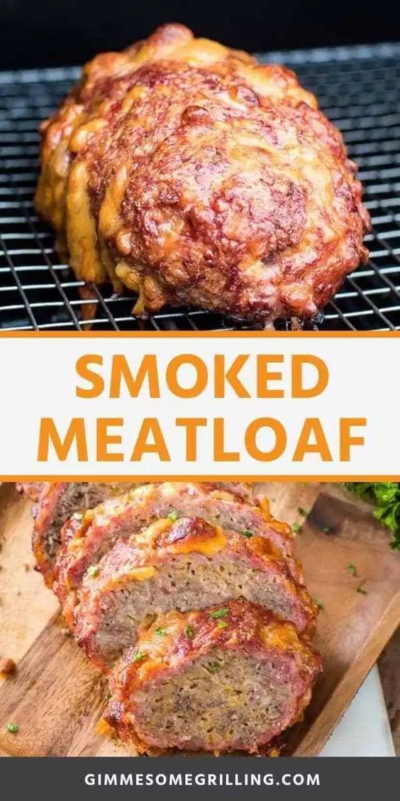 meatloaf with melted cheese and sauce on top is sitting on a cutting board