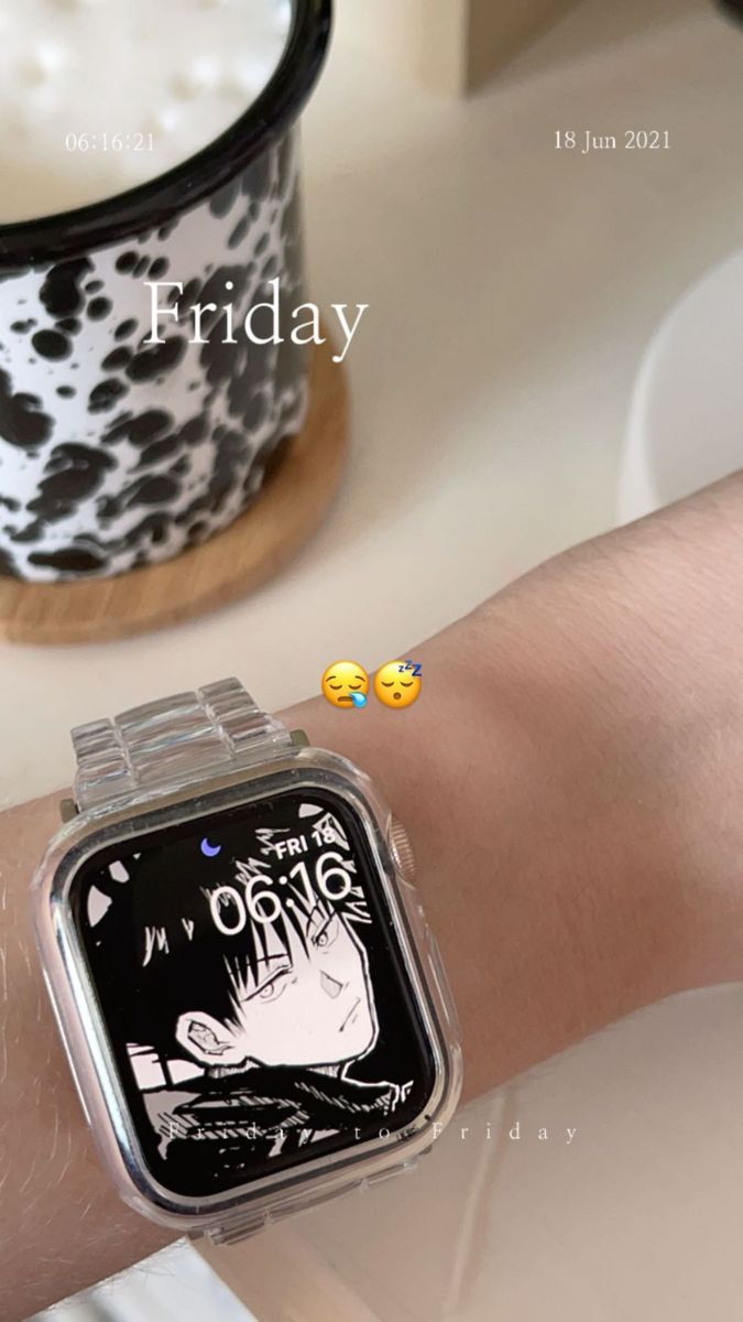 an apple watch on someone's arm with the words friday written on it